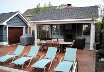 Custom Outdoor Living Patio with TV and Fireplace